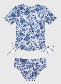 Aqua Blu Shop Juniors (3-7)|Rashies^Short Sleeve Rash Vest Set Azalea