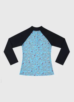 Aqua Blu Rashies^Long Sleeve Rash Vest Bowline