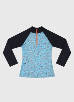 Aqua Blu Rashies|Shop Teens (8-16)^Long Sleeve Rash Vest Bowline