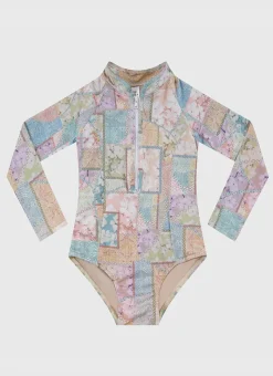 Aqua Blu Shop Juniors (3-7)|One Pieces^Long Sleeve One Piece Brindle
