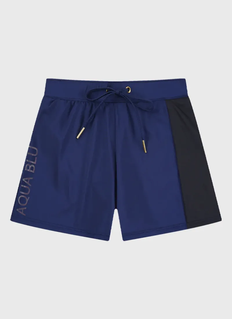 Aqua Blu Boardshorts|Bottoms^Building Blocks Lycra Swim Shorts