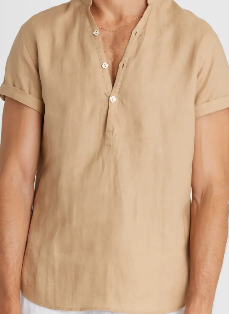 Aqua Blu Tops|Tops^Aaron Shirt Caramel