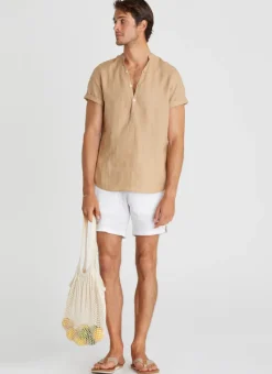 Aqua Blu Tops|Tops^Aaron Shirt Caramel