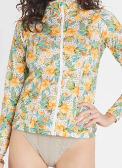 Aqua Blu Rash Guards|Tops^Hayley Rash Guard Dahlia