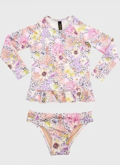 Aqua Blu Shop Juniors (3-7)|Rashies^Long Sleeve Rash Vest Set Daisy