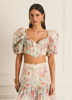 Aqua Blu Tops^Dani Corset Dianthus