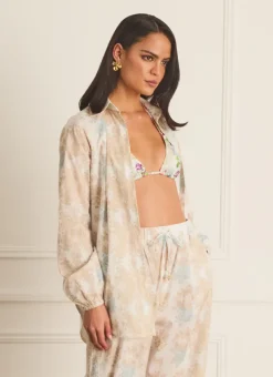 Aqua Blu Tops^Odilia Beach Shirt (SAMPLE) Dianthus