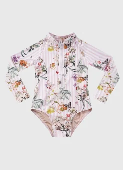 Aqua Blu Shop Juniors (3-7)|One Pieces^Long Sleeve One Piece Flutter