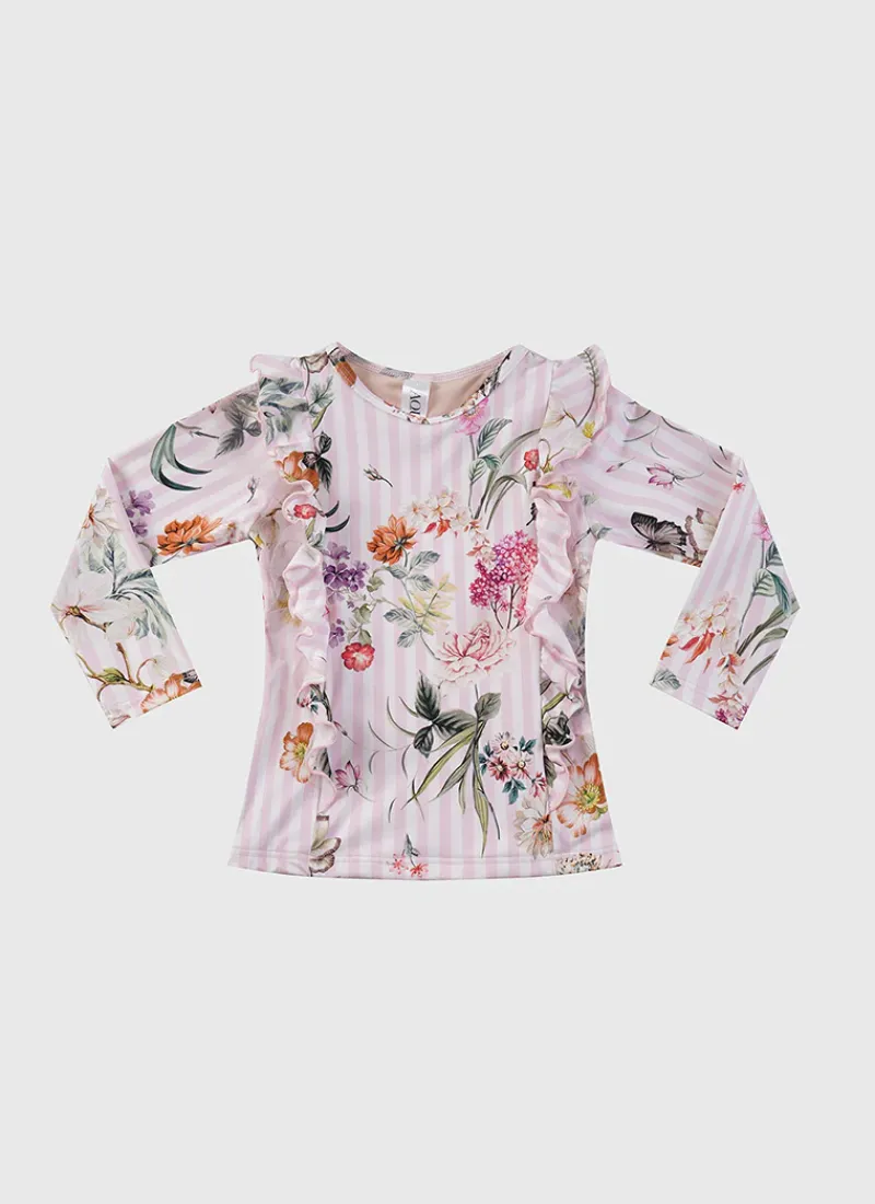 Aqua Blu Rashies^Long Sleeve Rash Vest Flutter