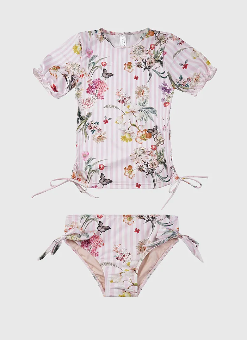 Aqua Blu Rashies|Sets^Short Sleeve Rash Vest Set Flutter