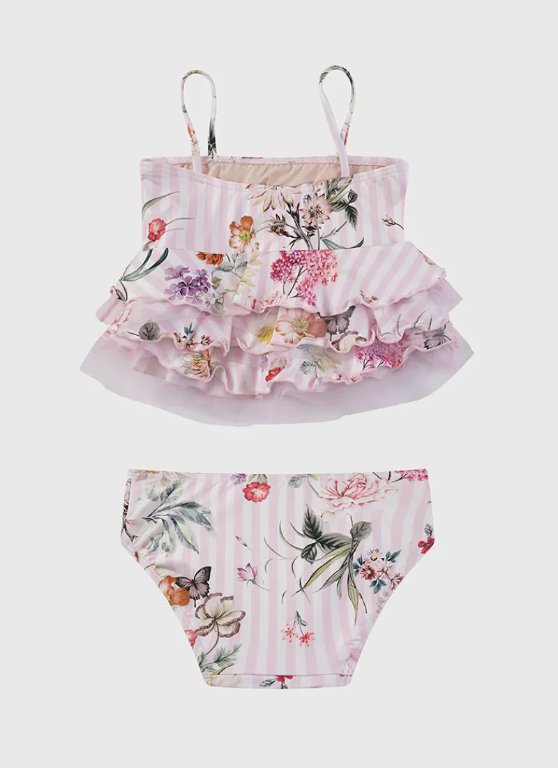 Aqua Blu Sets^Tiered Frill Tankini Set Flutter