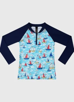 Aqua Blu Shop Juniors (3-7)|Rashies^Long Sleeve Rash Vest Helm