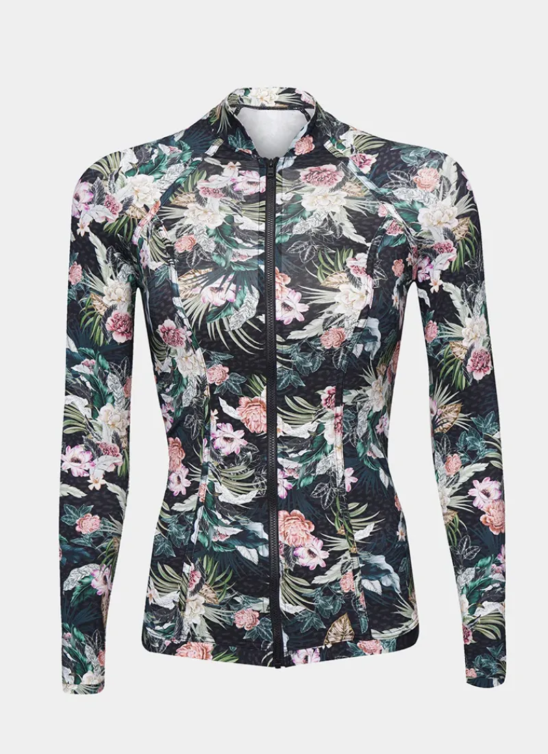 Aqua Blu Rash Guards|Tops^Lyla Rash Guard Lisanthus