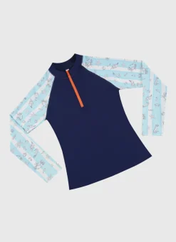 Aqua Blu Rashies^Long Sleeve Rash Vest Mariner