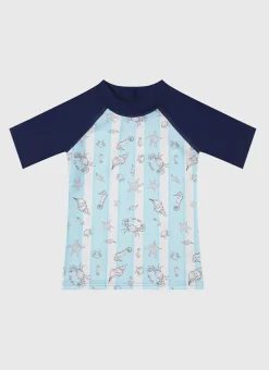 Aqua Blu Rashies^Short Sleeve Rash Vest Mariner