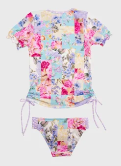 Aqua Blu Shop Juniors (3-7)|Sets^Short Sleeve Rash Vest Set Meadow