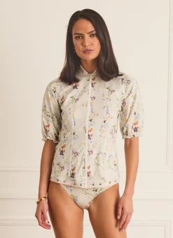 Aqua Blu Rash Guards^Jillian Rash Guard moonflower