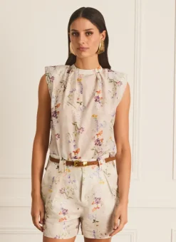 Aqua Blu Tops^Klara Top moonflower