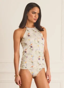 Aqua Blu Singlet Tankini^Lawley Tankini moonflower