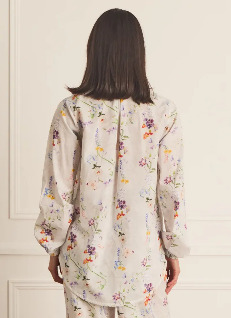 Aqua Blu Tops^Odilia Beach Shirt Moonflower