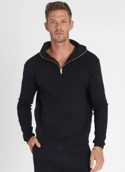 Aqua Blu Tops|Tops^Noir Hoodie