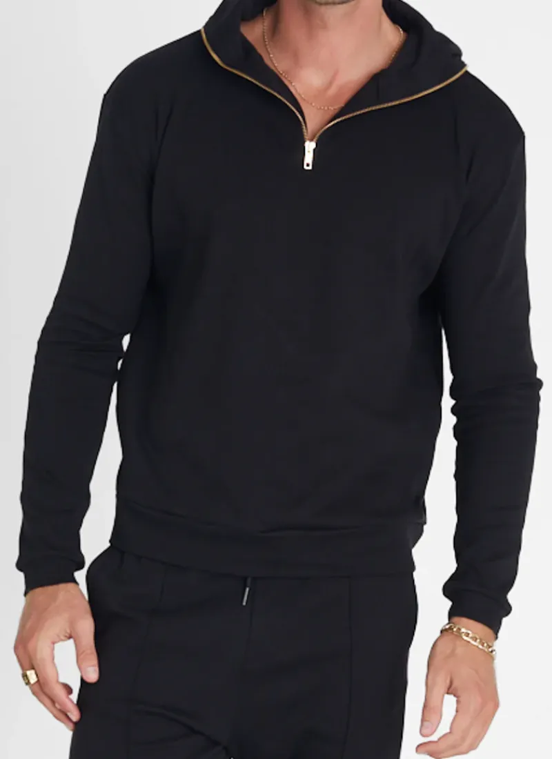 Aqua Blu Tops|Tops^Noir Hoodie