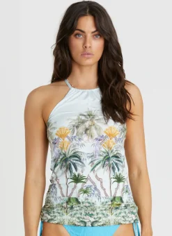 Aqua Blu Singlet Tankini|Tops^Lawley Tankini Palmilla