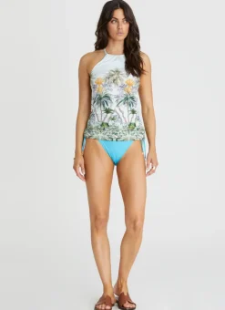 Aqua Blu Singlet Tankini|Tops^Lawley Tankini Palmilla