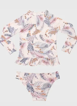 Aqua Blu Shop Juniors (3-7)|Rashies^Long Sleeve Rash Vest Set Plumeria