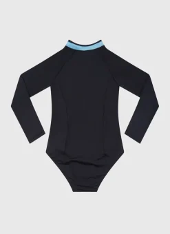 Aqua Blu Shop Teens (8-16)|One Pieces^Stepping Stones Long Sleeve One Piece Black