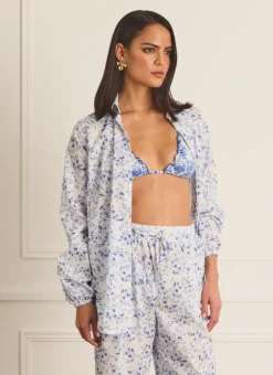 Aqua Blu Tops^Odilia Beach Shirt Willow