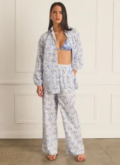 Aqua Blu Tops^Odilia Beach Shirt Willow